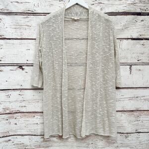 EILEEN FISHER Linen Blend Duster Slub Cardigan Sz S